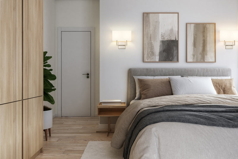 Saxon 2 Light 12" Wall Sconce in Brushed Nickel in a room setting