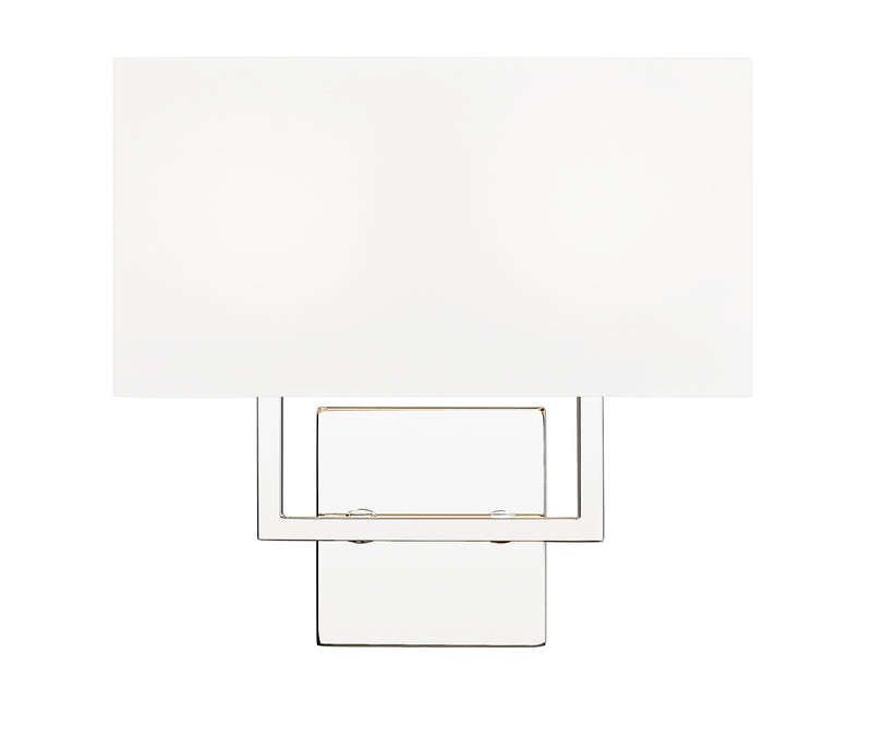 Saxon 2 Light 12" Wall Sconce in Polished Nickel