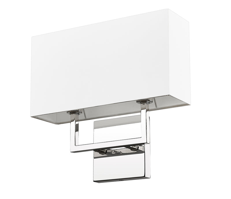 Saxon 2 Light 12" Wall Sconce in Polished Nickel