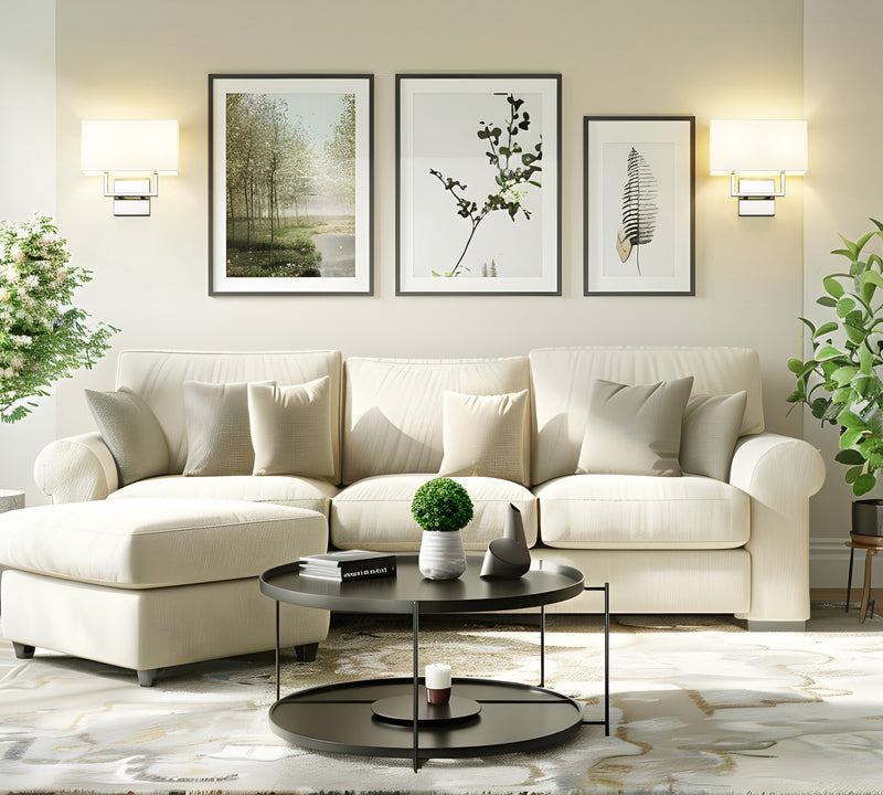 Saxon 2 Light 12" Wall Sconce in Polished Nickel in a room setting