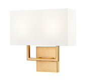 Saxon 2 Light 12" Wall Sconce in Rubbed Brass