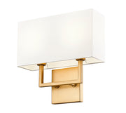Saxon 2 Light 12" Wall Sconce in Rubbed Brass