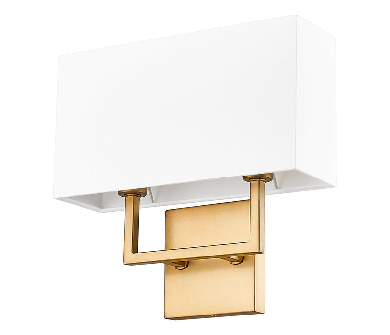 Saxon 2 Light 12" Wall Sconce in Rubbed Brass
