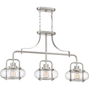 Trilogy 3-Light Linear Chandelier in Brushed Nickel