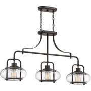 Trilogy 3-Light Linear Chandelier in Old Bronze