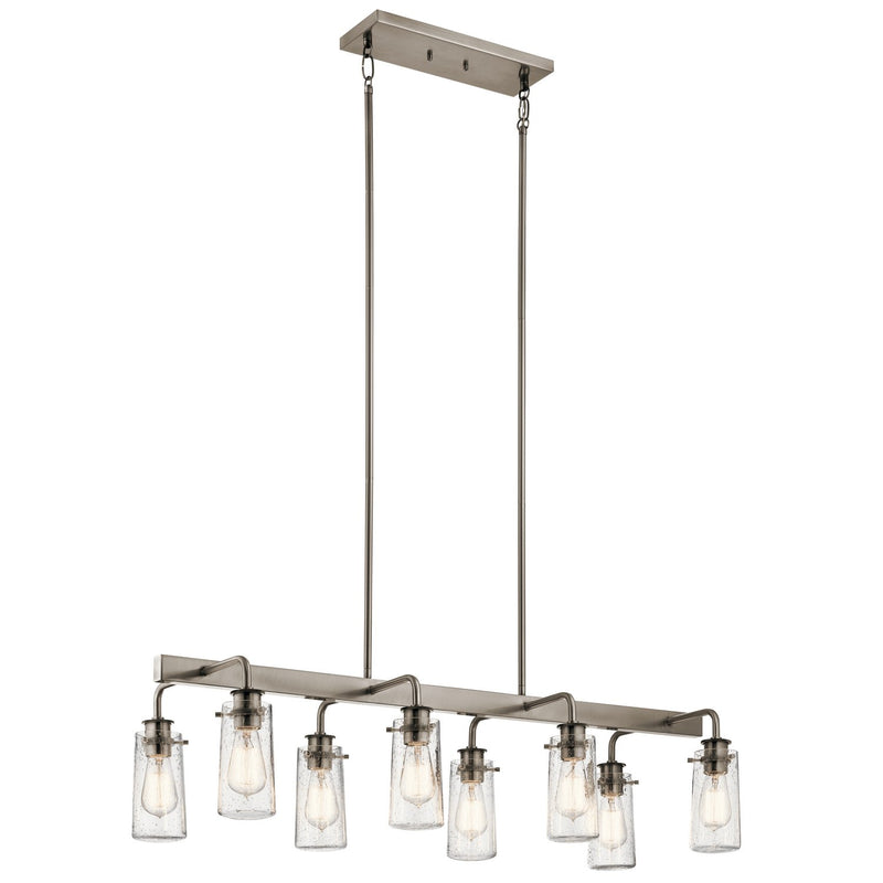 Braelyn 8-Light Linear Chandelier in Classic Pewter