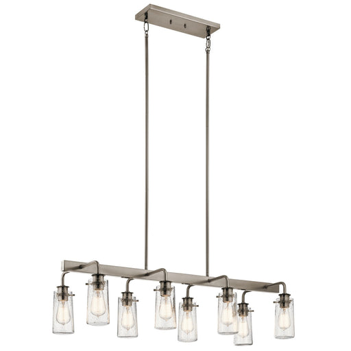 Braelyn 8-Light Linear Chandelier in Classic Pewter