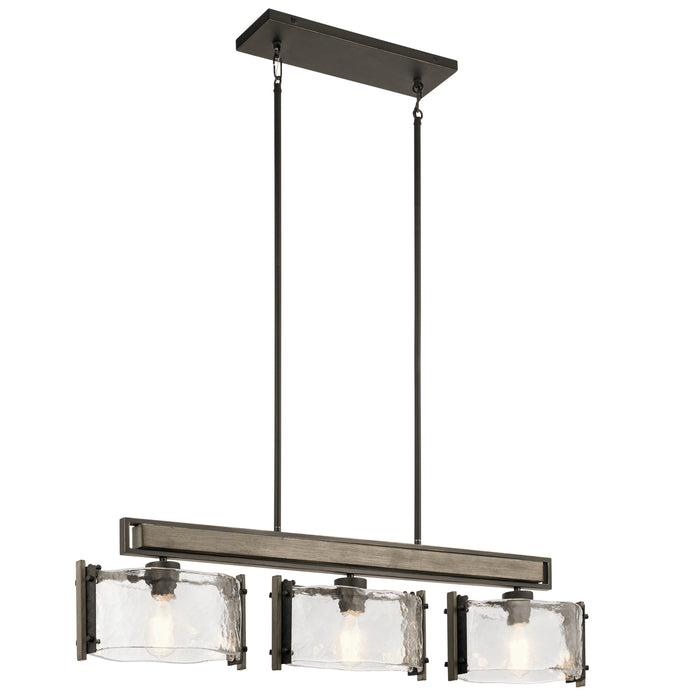 Aberdeen Linear Chandelier 3-Light in Olde Bronze