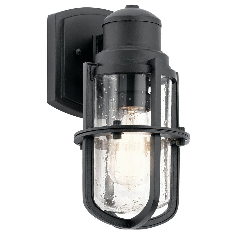 Suri Small Outdoor Wall Lantern in Textured Black