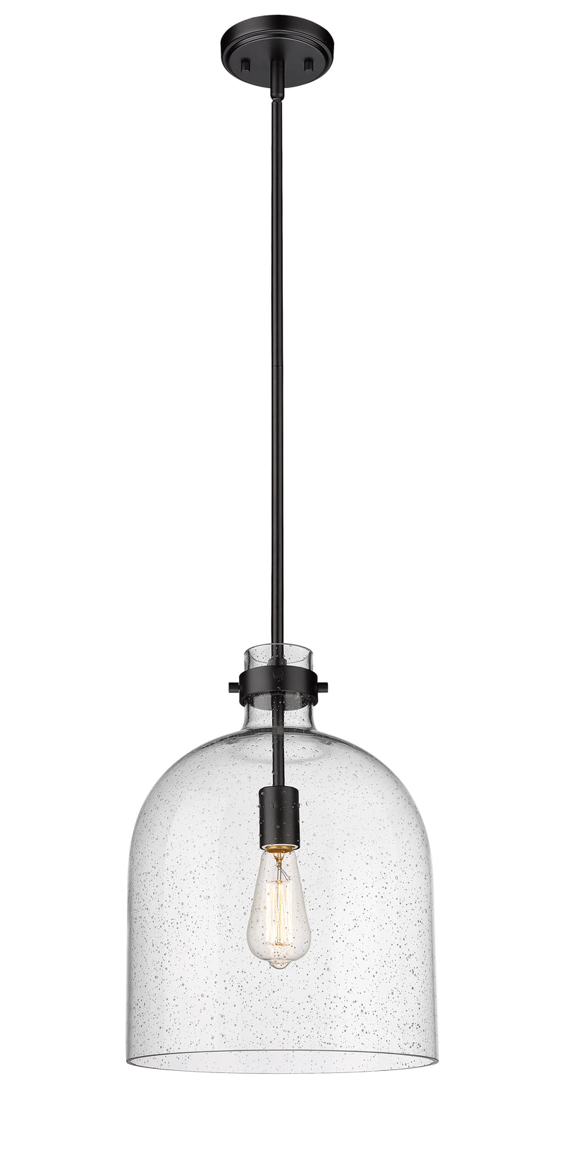 Pearson 1 Light Pendant, 16-16.5" Tall in Matte Black