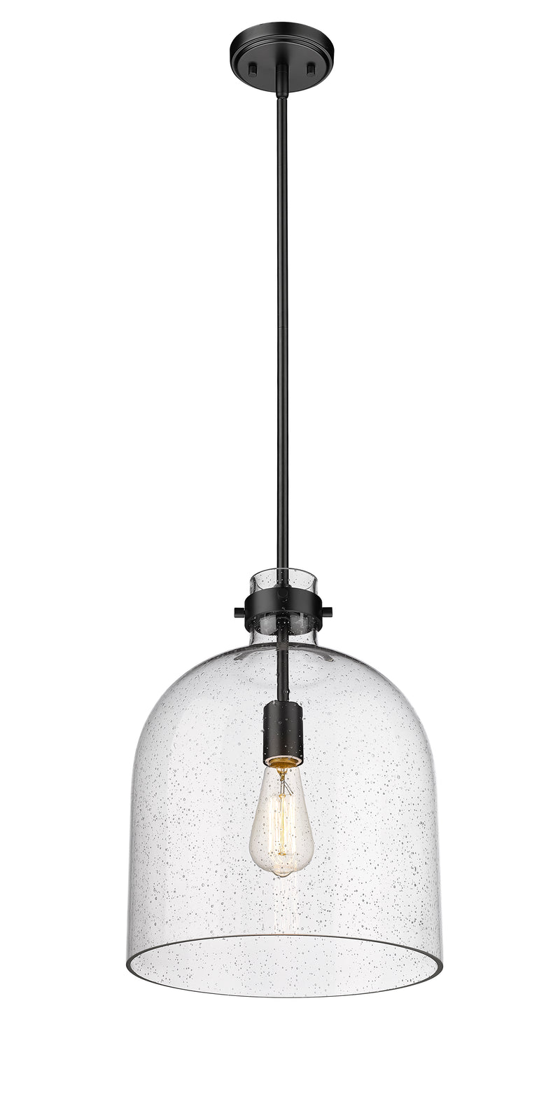 Pearson 1 Light Pendant, 16-16.5" Tall in Matte Black