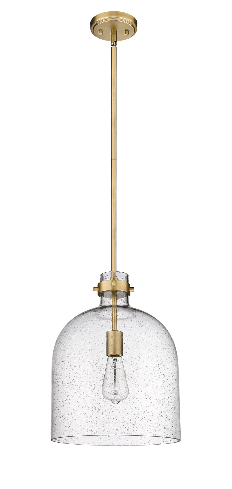 Pearson 1 Light Pendant, 16-16.5" Tall in Rubbed Brass