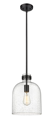 Pearson 1 Light Pendant, 13-13.5" Tall in Matte Black