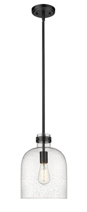 Pearson 1 Light Pendant, 13-13.5" Tall in Matte Black
