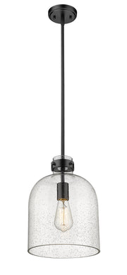 Pearson 1 Light Pendant, 13-13.5" Tall in Matte Black