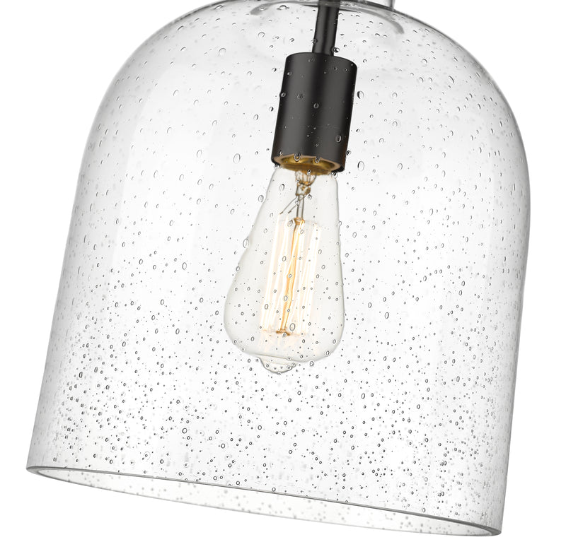 Pearson 1 Light Pendant, 13-13.5" Tall in Matte Black