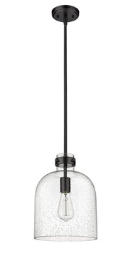 Pearson 1 Light Pendant, 13-13.5" Tall in Matte Black