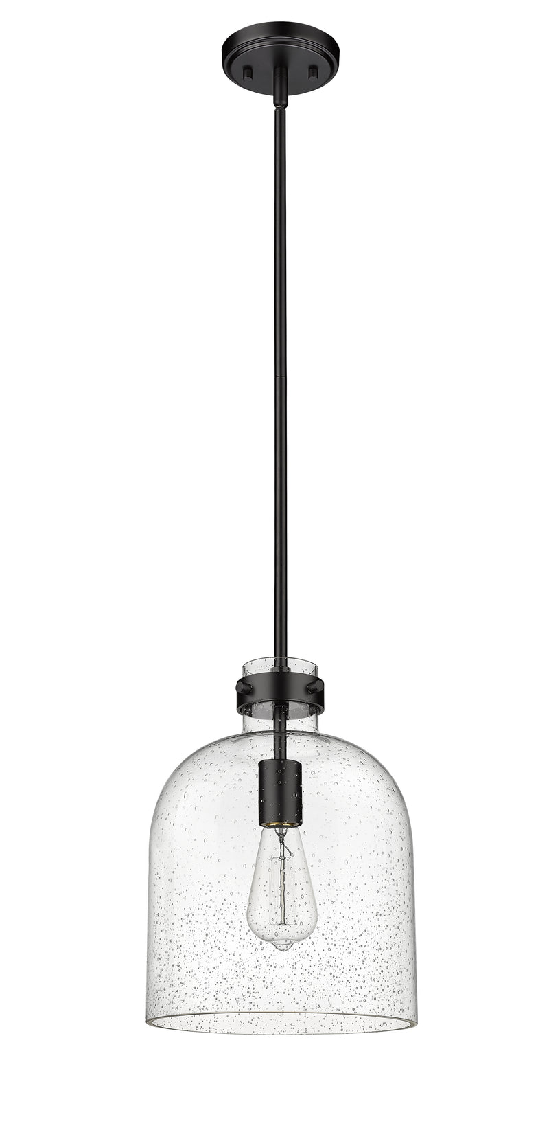 Pearson 1 Light Pendant, 13-13.5" Tall in Matte Black