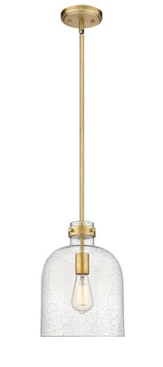 Pearson 1 Light Pendant, 13-13.5" Tall in Rubbed Brass
