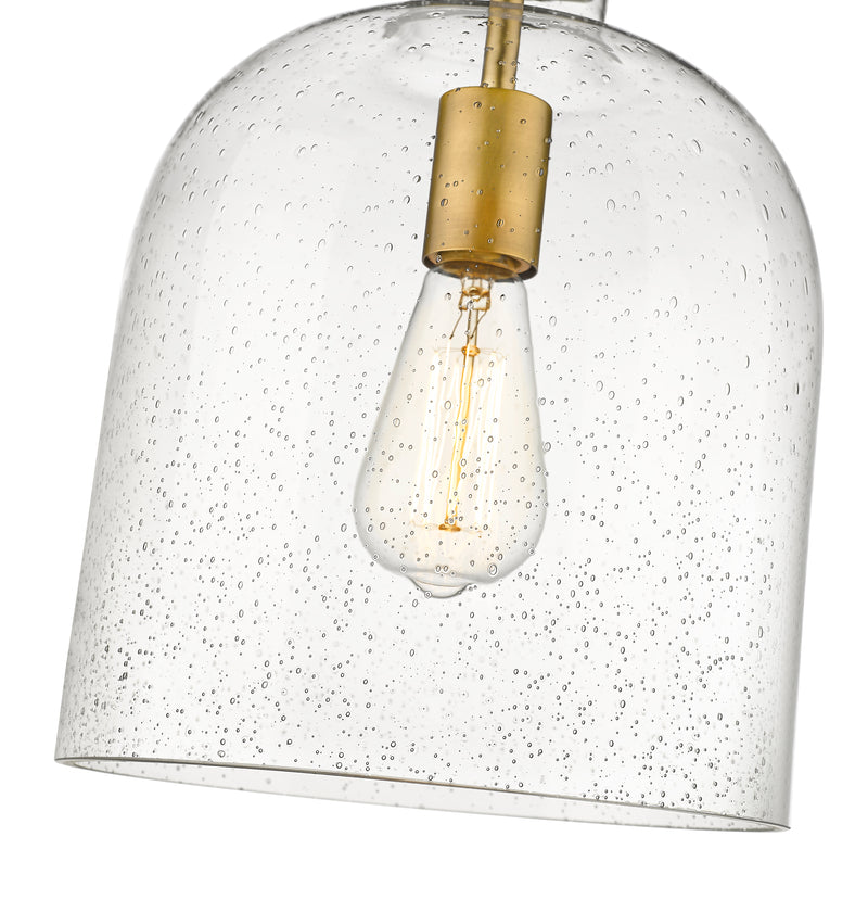 Pearson 1 Light Pendant, 13-13.5" Tall in Rubbed Brass