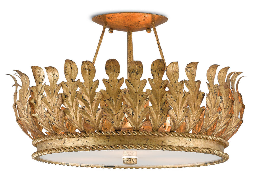 Biddulph 3 Light Chandelier in Gold Leaf