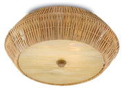 Antibes 2-Light Flush Mount in Natural & Honey Beige - Lamps Expo