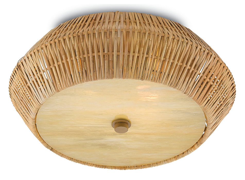 Antibes 2-Light Flush Mount in Natural & Honey Beige - Lamps Expo