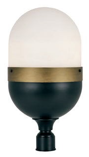 Capsule 3-Light Outdoor Lantern Post in Matte Black / Textured Gold - Lamps Expo