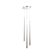 Cascade 3-Light Round Crystal Pendant in Polished Nickel