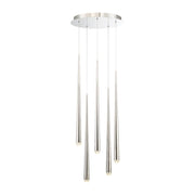 Cascade 5-Light Round Crystal Pendant in Polished Nickel