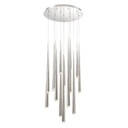 Cascade 15-Light Round Crystal Pendant in Polished Nickel
