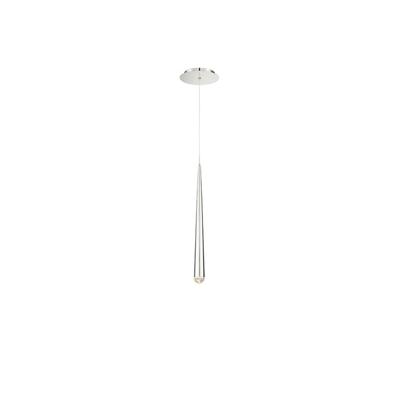 Cascade 19" Crystal Mini Pendant in Polished Nickel