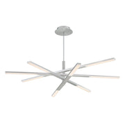 Stacked 8-Light Chandelier in Brushed Aluminum