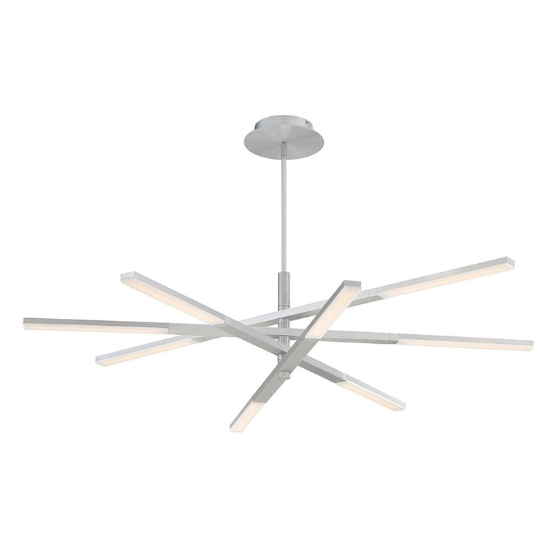 Stacked 8-Light Chandelier in Brushed Aluminum