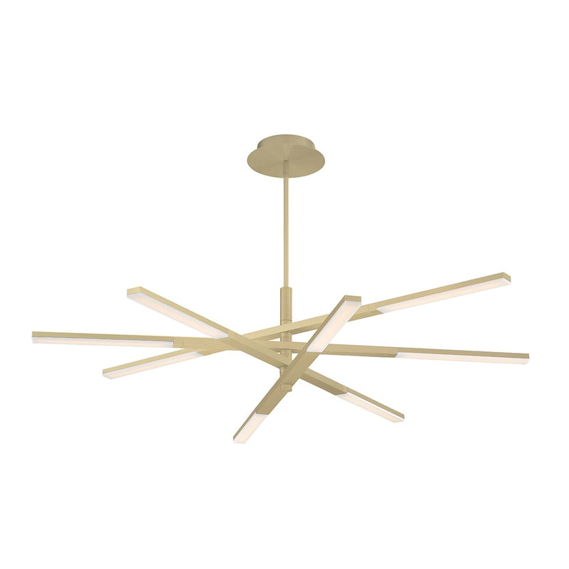 Stacked 8-Light Chandelier in Brushed Brass