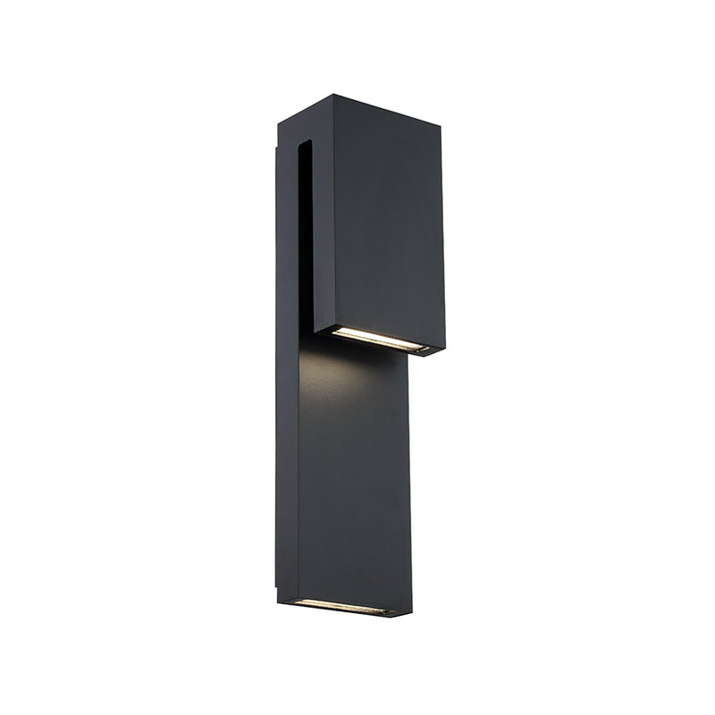Double Down LED Outdoor Wall Sconce in Black