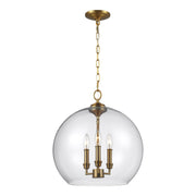 Lawler 3-Light Pendant in Burnished Brass