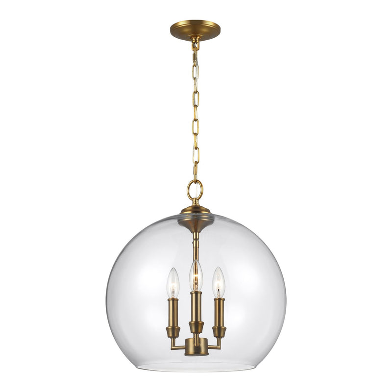Lawler 3-Light Pendant in Burnished Brass