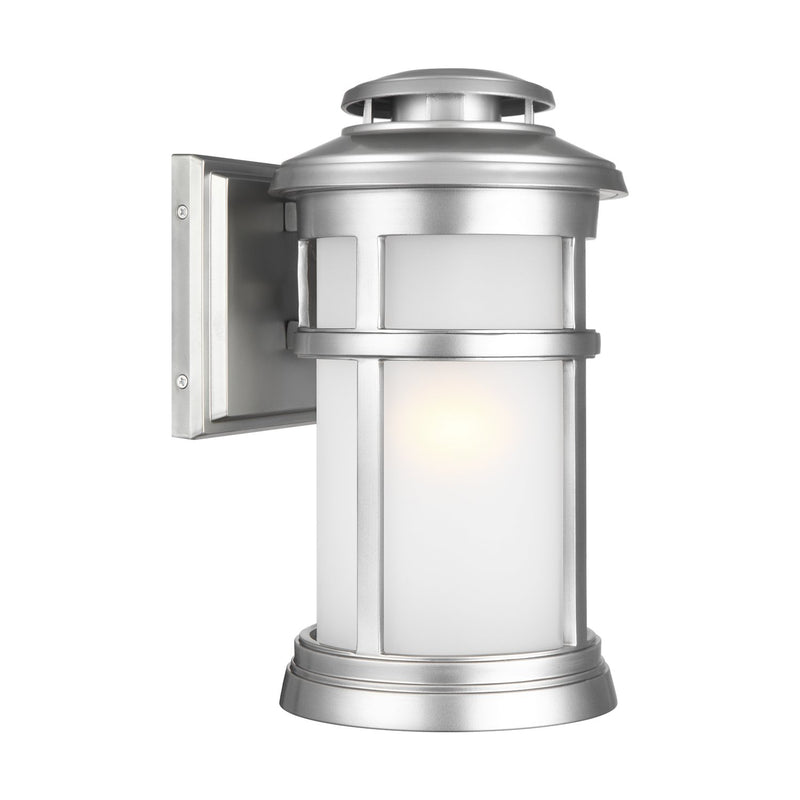 Newport Medium Outdoor Wall Lantern in Painted Brushed Steel