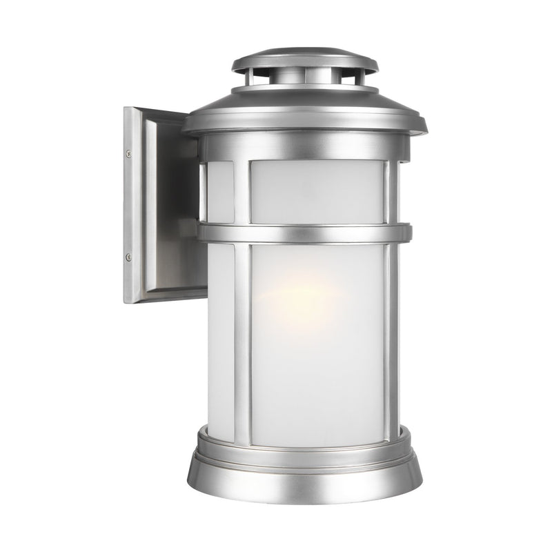 Newport Large Outdoor Wall Lantern in Painted Brushed Steel