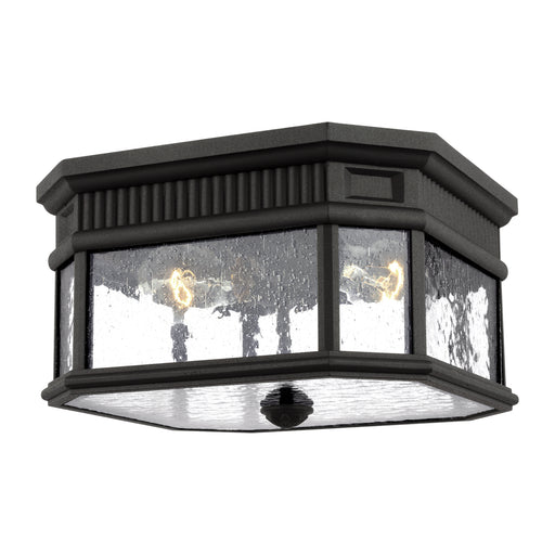 Cotswold Lane Two Light Outdoor Flush Mount in Black