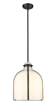 Pearson 1 Light Pendant, 16-16.5" Tall in Matte Black