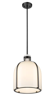 Pearson 1 Light Pendant, 16-16.5" Tall in Matte Black
