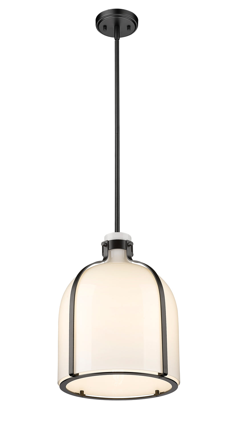 Pearson 1 Light Pendant, 16-16.5" Tall in Matte Black