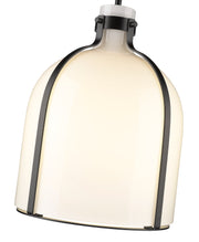 Pearson 1 Light Pendant, 16-16.5" Tall in Matte Black