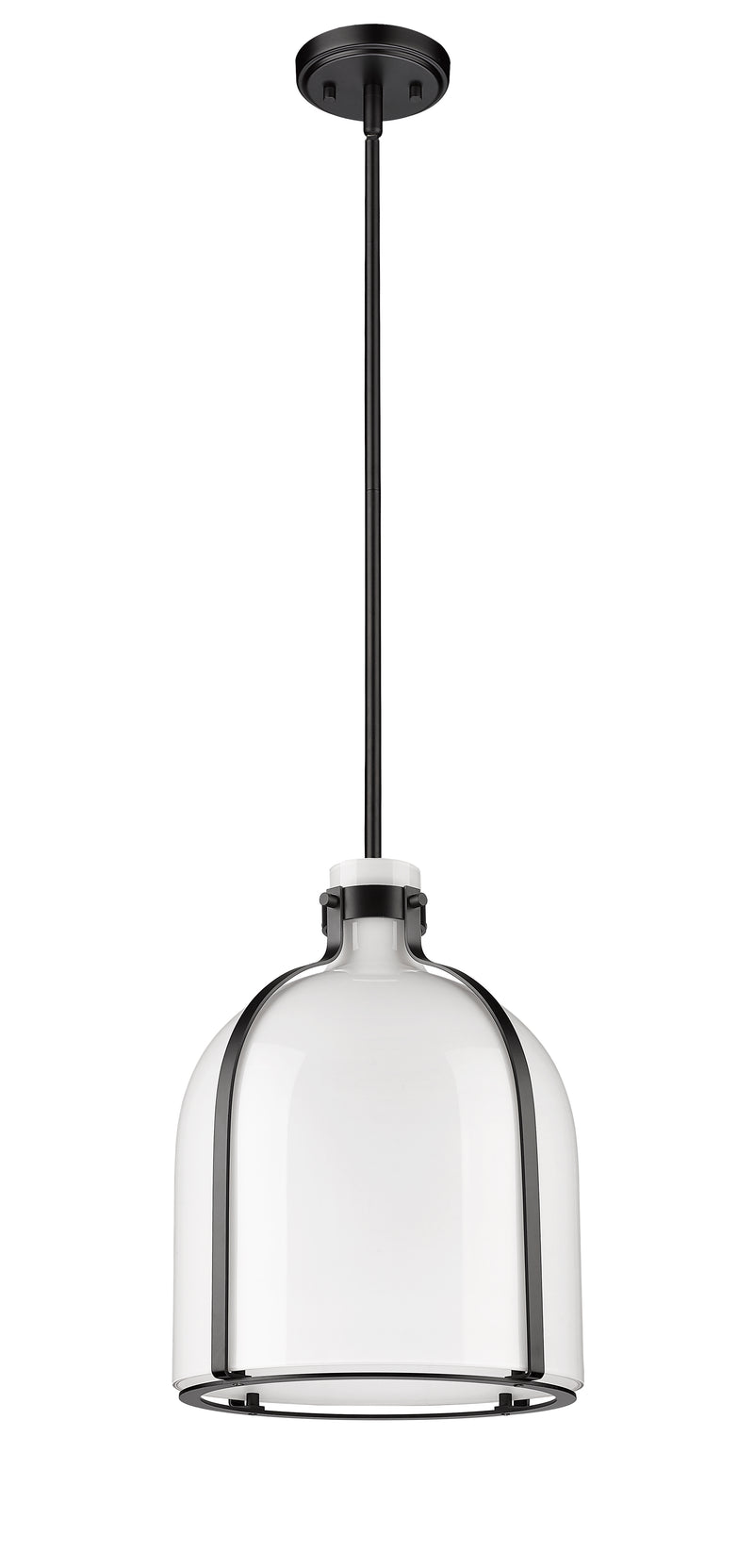 Pearson 1 Light Pendant, 16-16.5" Tall in Matte Black