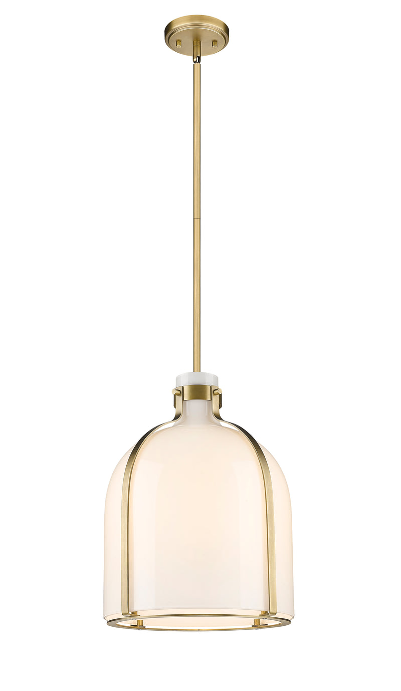 Pearson 1 Light Pendant, 16-16.5" Tall in Rubbed Brass