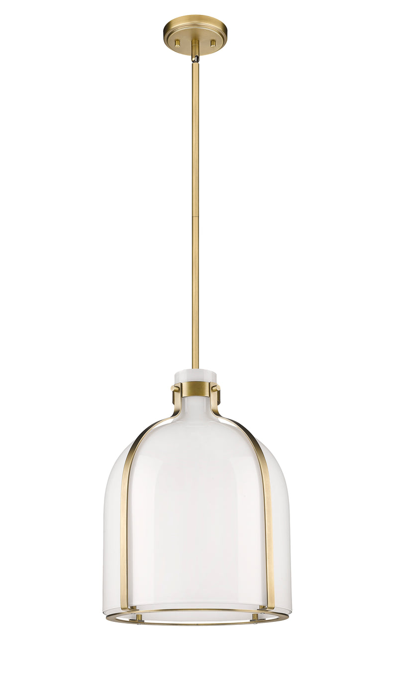 Pearson 1 Light Pendant, 16-16.5" Tall in Rubbed Brass