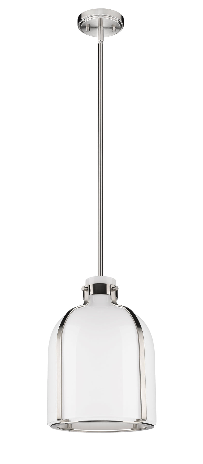Pearson 1 Light Pendant, 13-13.5" Tall in Brushed Nickel