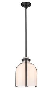Pearson 1 Light Pendant, 13-13.5" Tall in Matte Black